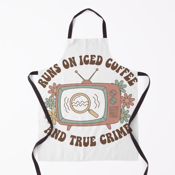 Item preview, "Runs On Iced Coffee And True Crime" Retro TV Graphic - Groovy Podcast Fan Art - Armchair Detective designed and sold by BestChoiceService.