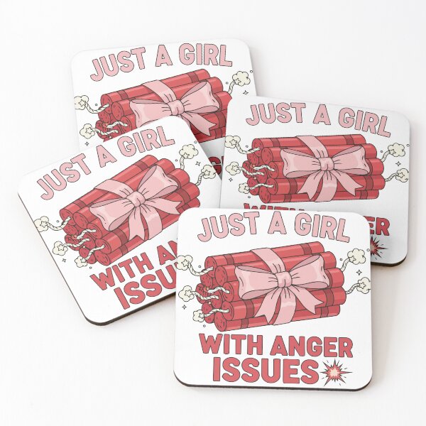 Item preview, "Just A Girl With Anger Issues" Coquette Dynamite Graphic - Feminine Rage Art - Ironic Girly Meme designed and sold by BestChoiceService.