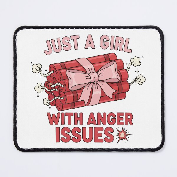 Item preview, "Just A Girl With Anger Issues" Coquette Dynamite Graphic - Feminine Rage Art - Ironic Girly Meme designed and sold by BestChoiceService.