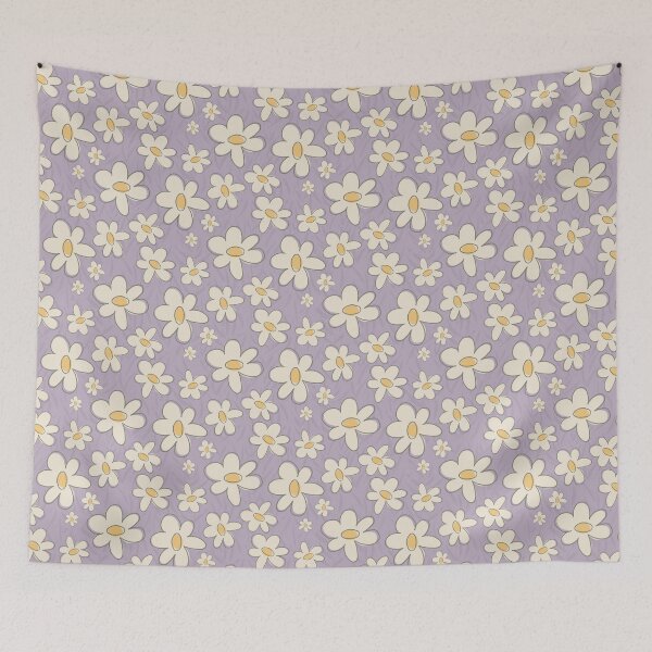 Item preview, Lavender Purple Retro Daisy Garden designed and sold by MaddaMom.