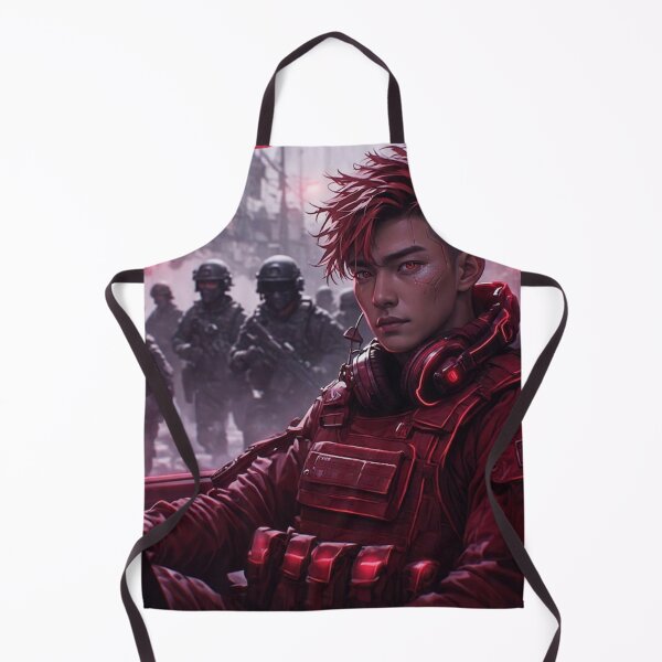 Item preview, Cyberpunk Tactical Warrior in Neon Red designed and sold by JMAVILA ART.