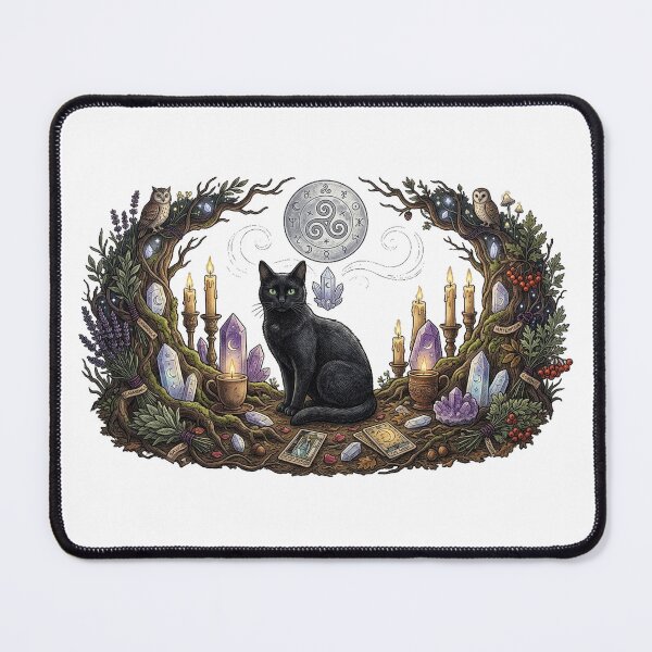 Item preview, Black Cat Witchy Tarot Illustration designed and sold by GrzywaM.