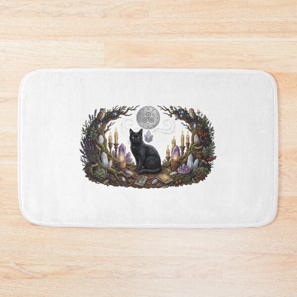 Item preview, Black Cat Witchy Tarot Illustration designed and sold by GrzywaM.