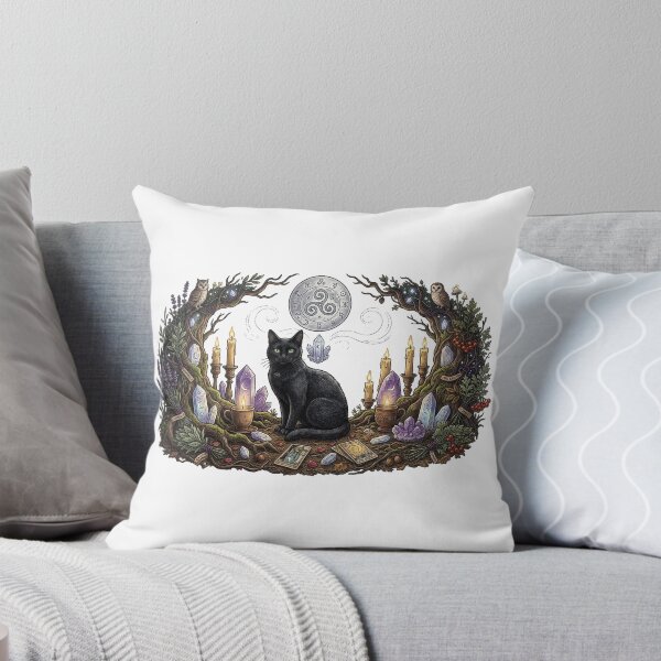 Item preview, Black Cat Witchy Tarot Illustration designed and sold by GrzywaM.