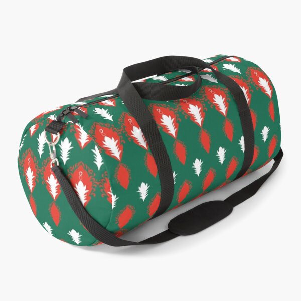 Item preview, Seamless Red and Green Floral Damask Pattern with White Leaf Motifs designed and sold by ChaReePat.