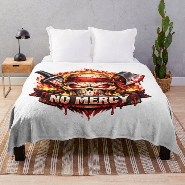 Item preview, No Mercy ?? | Fierce Warrior Skull | Aggressive Motivation designed and sold by UrbanEchoHub.