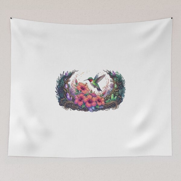Item preview, Hummingbird Hibiscus Tropical Illustration designed and sold by GrzywaM.