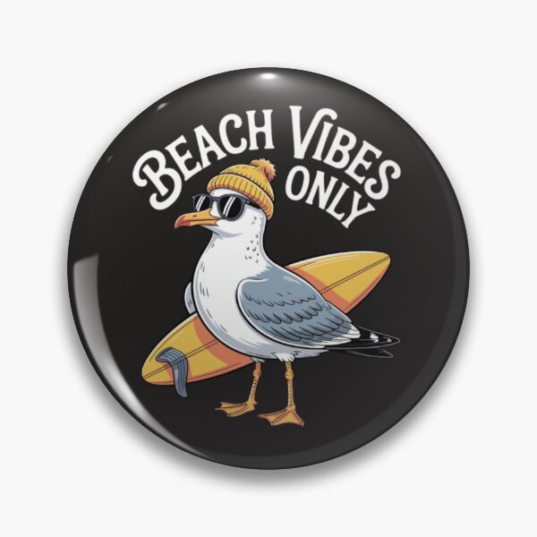 Item preview, Beach Vibes Only Funny Bird with Surfboard T-Shirt | Cute Summer Beach Cartoon Design designed and sold by RajDeals.