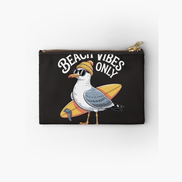 Item preview, Beach Vibes Only Funny Bird with Surfboard T-Shirt | Cute Summer Beach Cartoon Design designed and sold by RajDeals.
