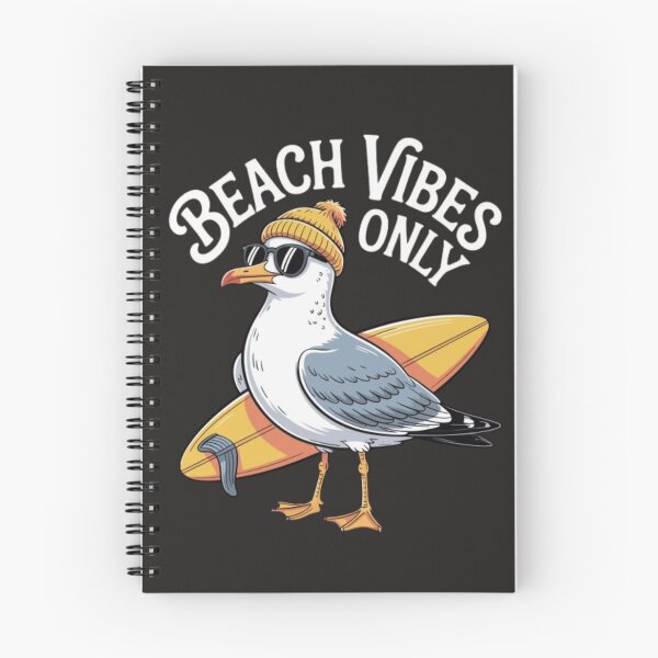 Item preview, Beach Vibes Only Funny Bird with Surfboard T-Shirt | Cute Summer Beach Cartoon Design designed and sold by RajDeals.