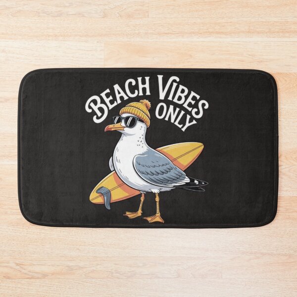 Item preview, Beach Vibes Only Funny Bird with Surfboard T-Shirt | Cute Summer Beach Cartoon Design designed and sold by RajDeals.
