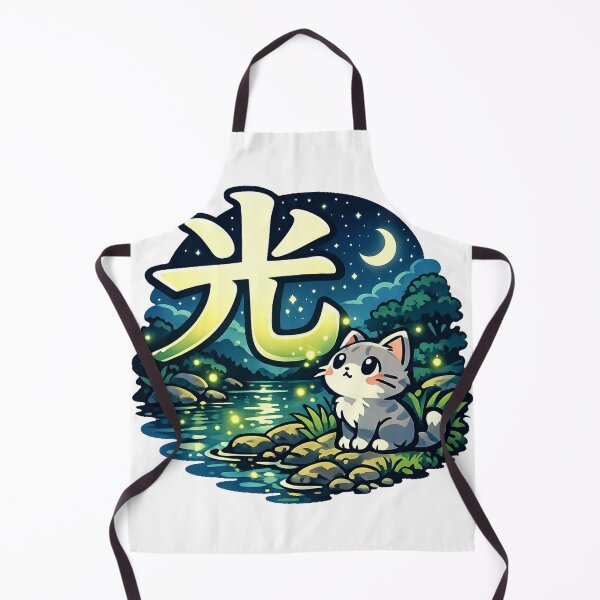 Item preview, Kawaii Firefly Cat with Kanji "Light" | Japanese Summer Night Anime Sticker designed and sold by kawaii animal store (in Japan).