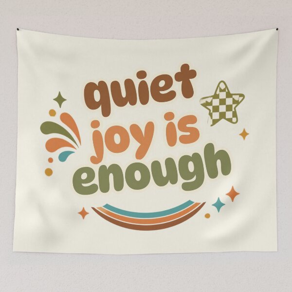 Item preview, Quiet Joy Is Enough – Healing Lifestyle Affirmation Quote designed and sold by CosmicQuietLab.