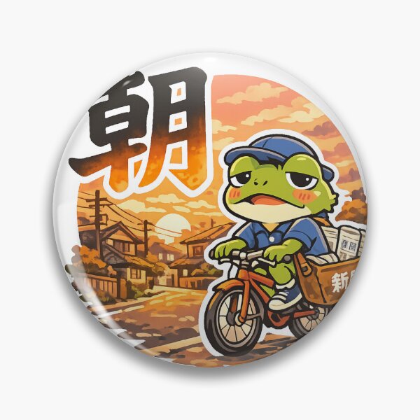 Item preview, Morning Frog Newspaper Delivery | Cute Japanese Nostalgia Kawaii Sticker designed and sold by kawaii animal store (in Japan).