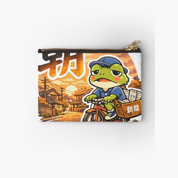 Item preview, Morning Frog Newspaper Delivery | Cute Japanese Nostalgia Kawaii Sticker designed and sold by kawaii animal store (in Japan).