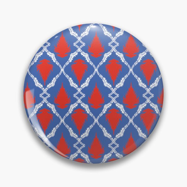 Item preview, Seamless Blue White Trellis with Red Floral Motif Geometric Pattern designed and sold by ChaReePat.