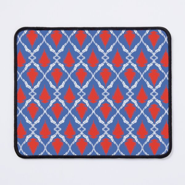 Item preview, Seamless Blue White Trellis with Red Floral Motif Geometric Pattern designed and sold by ChaReePat.