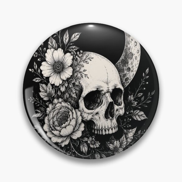 Item preview, Celestial Botanical Skull | Gothic Floral Line Art | Dark Academia Aesthetic designed and sold by TrendyTadka.