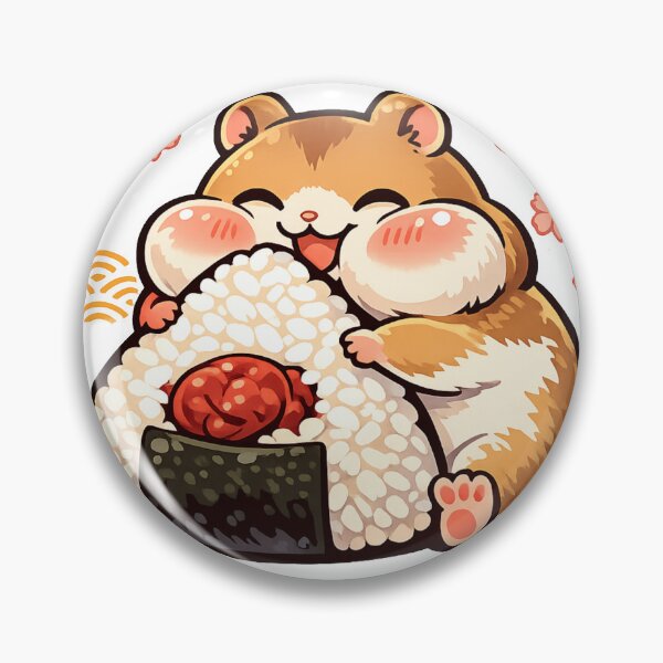 Item preview, Kawaii Hamster Hugging Giant Umeboshi Onigiri Sticker | Cute Japanese Food Anime Art designed and sold by kawaii animal store (in Japan).