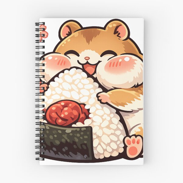 Item preview, Kawaii Hamster Hugging Giant Umeboshi Onigiri Sticker | Cute Japanese Food Anime Art designed and sold by kawaii animal store (in Japan).