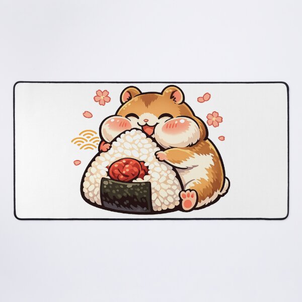 Item preview, Kawaii Hamster Hugging Giant Umeboshi Onigiri Sticker | Cute Japanese Food Anime Art designed and sold by kawaii animal store (in Japan).