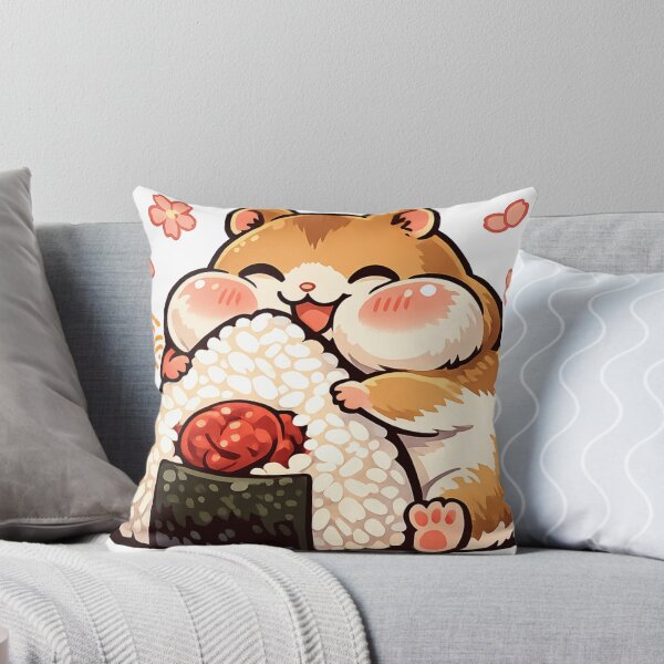 Item preview, Kawaii Hamster Hugging Giant Umeboshi Onigiri Sticker | Cute Japanese Food Anime Art designed and sold by kawaii animal store (in Japan).