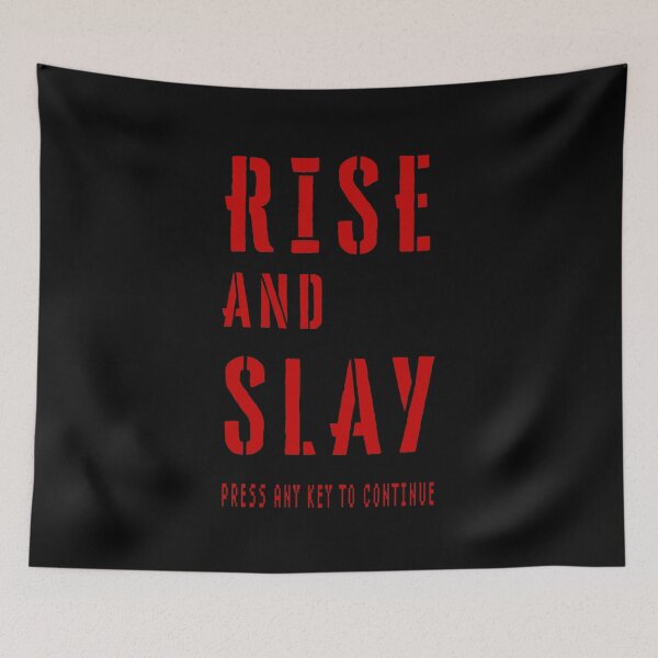 Item preview, Rise and Slay Retro Arcade Gaming Stencil designed and sold by Go Easy Apparel.