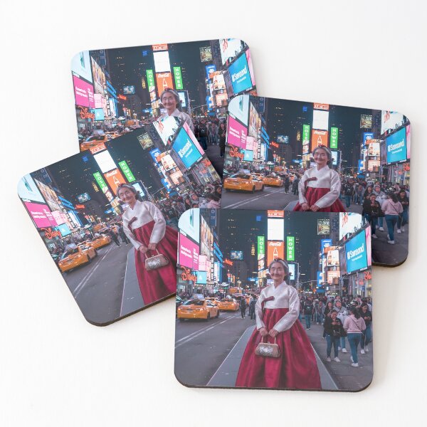 Item preview, Neon Grace: A Hanbok's Stance at Times Square designed and sold by SOOstudio73.