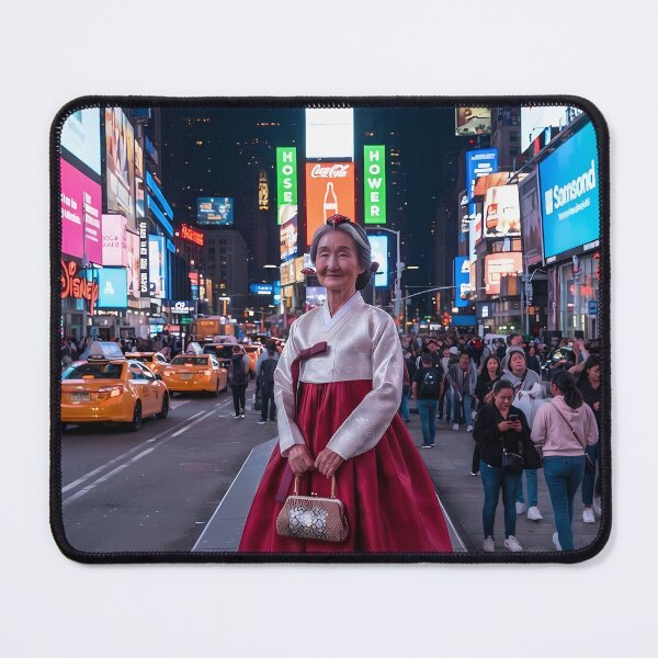 Item preview, Neon Grace: A Hanbok's Stance at Times Square designed and sold by SOOstudio73.