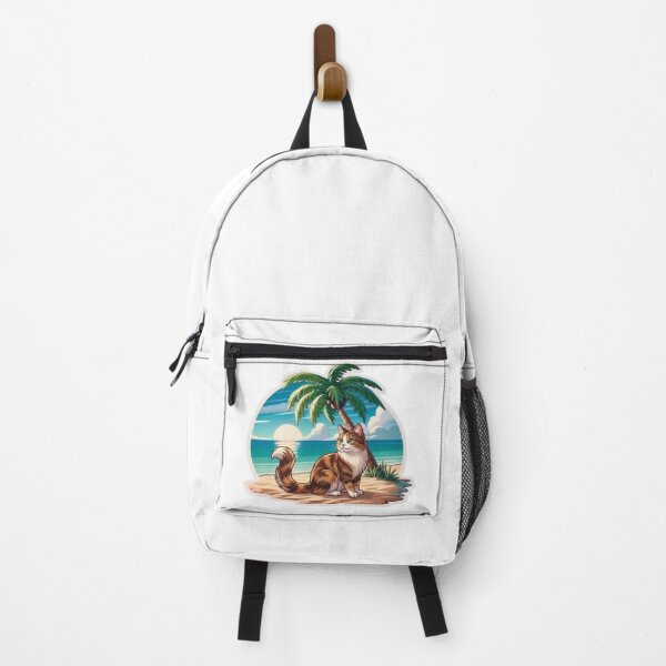 Item preview, Tropical Beach Cat Sunset Illustration | Cute Summer Kitty Design designed and sold by PixelStyle Studio.