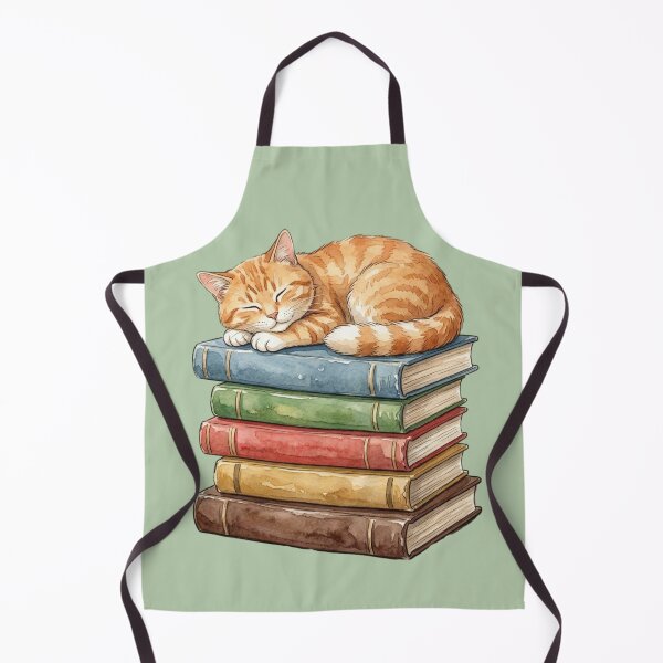 Item preview, Cat Mom Book Lover Gift for Birthdays & Mother's Day | Sleepy Orange Tabby Cat Napping on Book Stack Watercolor Design designed and sold by Covent Vaughn.