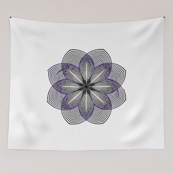 Item preview, Cyber Violet Geometric Flower: Abstract Line Art designed and sold by Dzblack.
