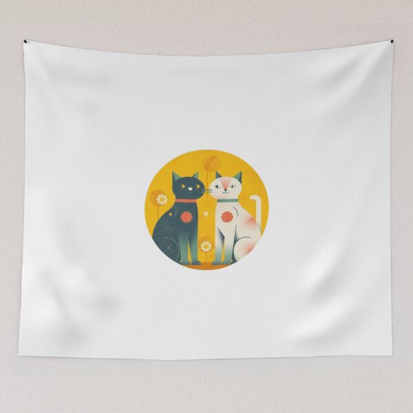 Item preview, Two Cats in a Sunny Garden designed and sold by mellow-koko.