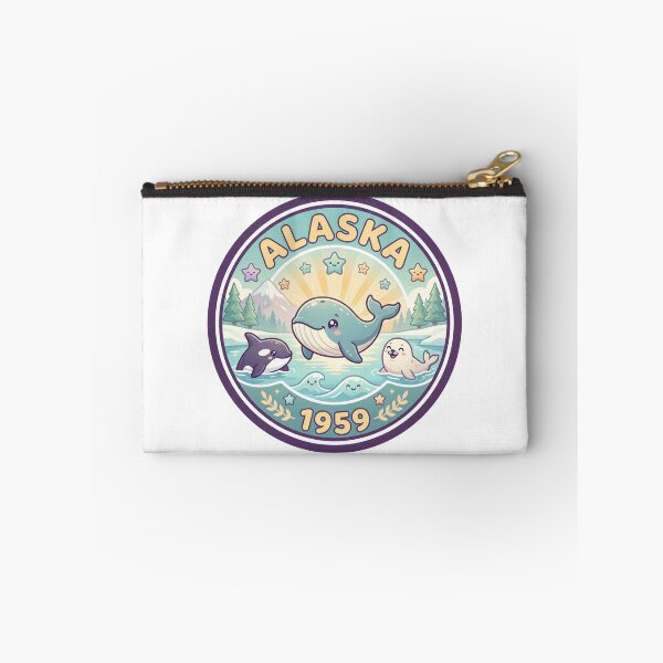 Item preview, Alaska 1959 Cute Whale Orca Seal Vintage State Badge Nature Design designed and sold by CKaracaCrafted.