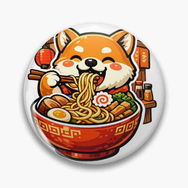 Item preview, Kawaii Shiba Inu Eating Giant Japanese Ramen Bowl Sticker | Cute Japan Food Anime Design designed and sold by kawaii animal store (in Japan).