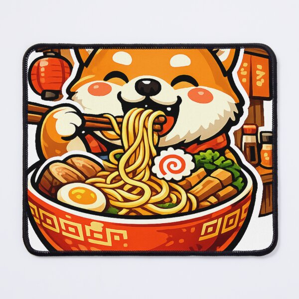 Item preview, Kawaii Shiba Inu Eating Giant Japanese Ramen Bowl Sticker | Cute Japan Food Anime Design designed and sold by kawaii animal store (in Japan).