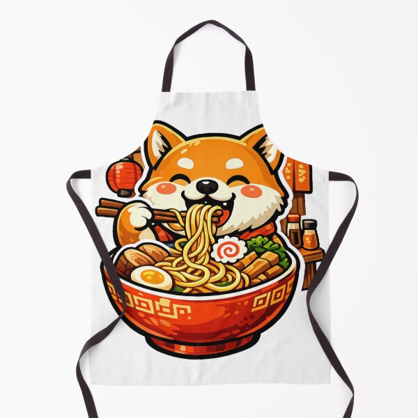 Item preview, Kawaii Shiba Inu Eating Giant Japanese Ramen Bowl Sticker | Cute Japan Food Anime Design designed and sold by kawaii animal store (in Japan).