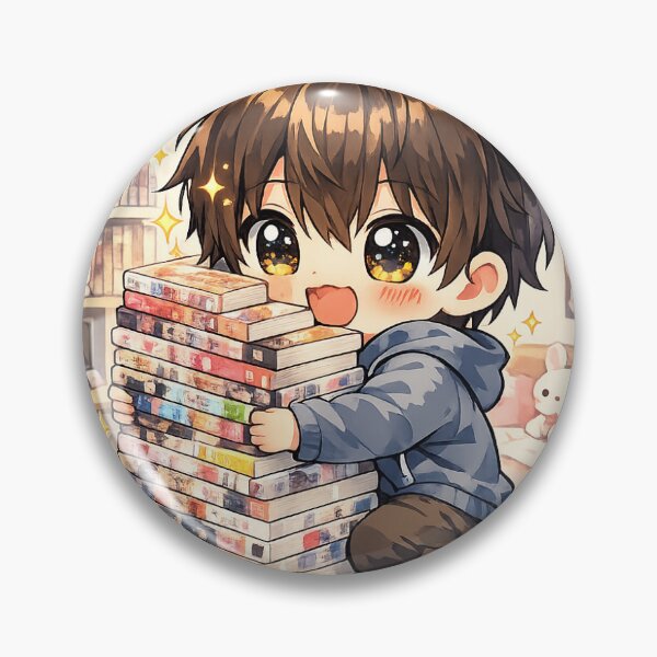 Item preview, Manga Hoarder Sticker Kawaii Bookworm Anime Aesthetic for Manga Collectors & Otakus designed and sold by CutePrintCorner.