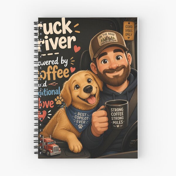 Item preview, Truck Driver Powered by Coffee and Unconditional Dog Love — Funny Truck Driver Dog Dad Gift designed and sold by DoggyDayLove.
