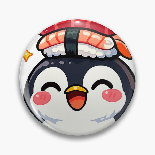 Item preview, Kawaii Penguin Balancing Sushi – Cute Japanese Food Anime Sticker designed and sold by kawaii animal store (in Japan).