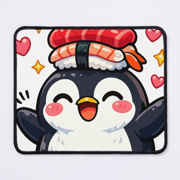 Item preview, Kawaii Penguin Balancing Sushi – Cute Japanese Food Anime Sticker designed and sold by kawaii animal store (in Japan).