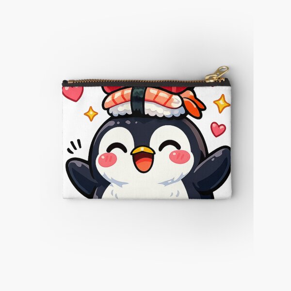 Item preview, Kawaii Penguin Balancing Sushi – Cute Japanese Food Anime Sticker designed and sold by kawaii animal store (in Japan).