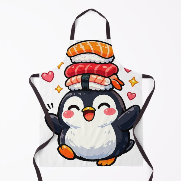 Item preview, Kawaii Penguin Balancing Sushi – Cute Japanese Food Anime Sticker designed and sold by kawaii animal store (in Japan).