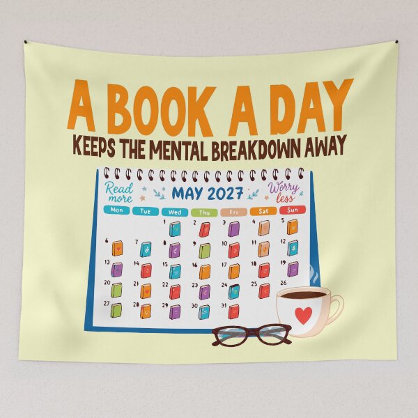 Item preview, A Book A Day Keeps The Mental Breakdown Away funny bookworm designed and sold by Colorfulman.