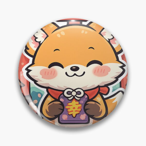 Item preview, Cute Shrine Fox with Lucky Omamori Sticker | Kawaii Japanese Kitsune Anime Vector Design designed and sold by kawaii animal store (in Japan).