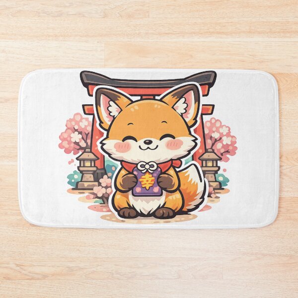 Item preview, Cute Shrine Fox with Lucky Omamori Sticker | Kawaii Japanese Kitsune Anime Vector Design designed and sold by kawaii animal store (in Japan).