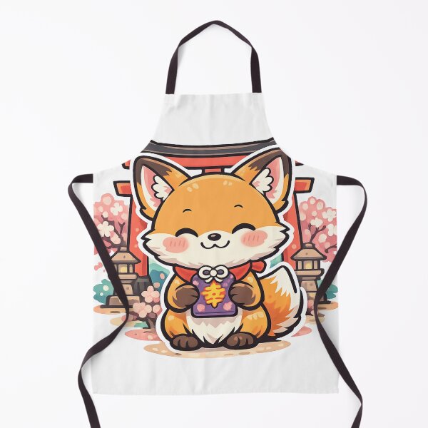 Item preview, Cute Shrine Fox with Lucky Omamori Sticker | Kawaii Japanese Kitsune Anime Vector Design designed and sold by kawaii animal store (in Japan).