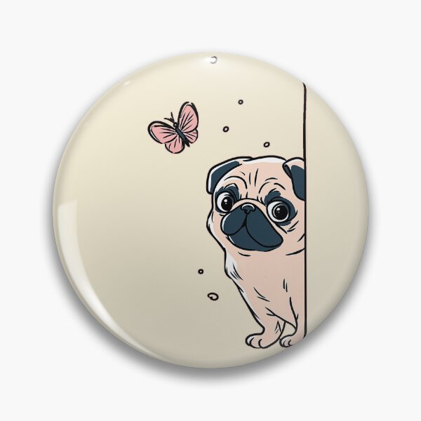 Item preview, Pug with butterfly designed and sold by Fran Fryberg.