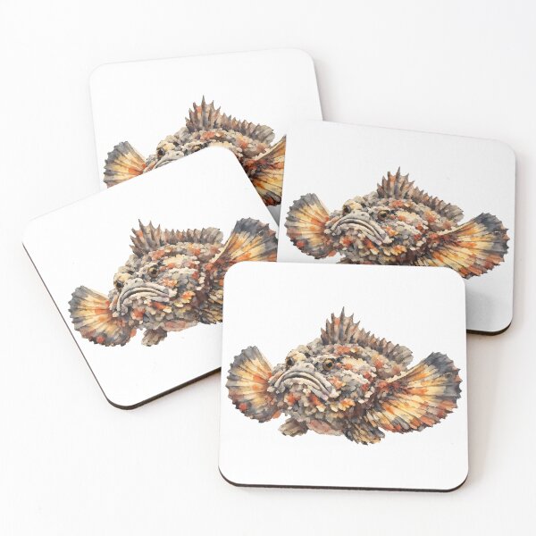 Item preview, Reef Stonefish Watercolour Illustration designed and sold by Jaruart.