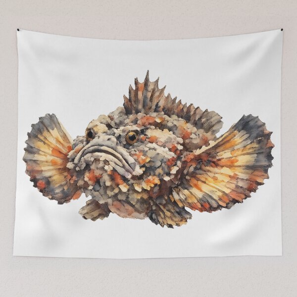 Item preview, Reef Stonefish Watercolour Illustration designed and sold by Jaruart.